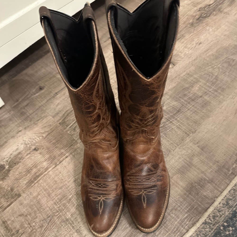 Abeline Brown Leather Cowboy Boots